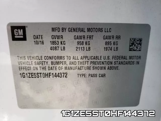 1G1ZE5ST0HF144372 фото 2
