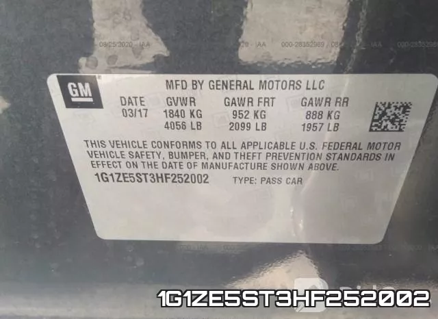 1G1ZE5ST3HF252002 фото 10