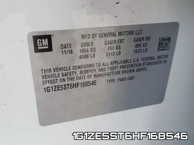 1G1ZE5ST6HF168546 фото 2