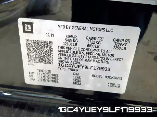 1GC4YUEY9LF179933 фото 2
