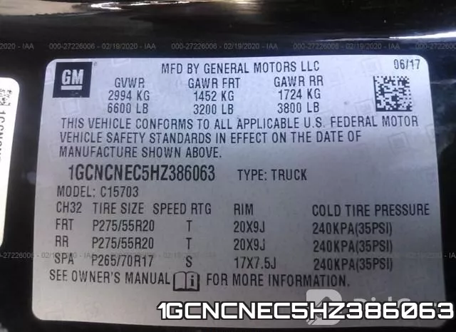 1GCNCNEC5HZ386063 фото 10