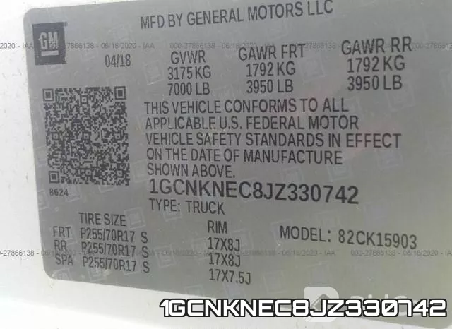 1GCNKNEC8JZ330742 фото 10