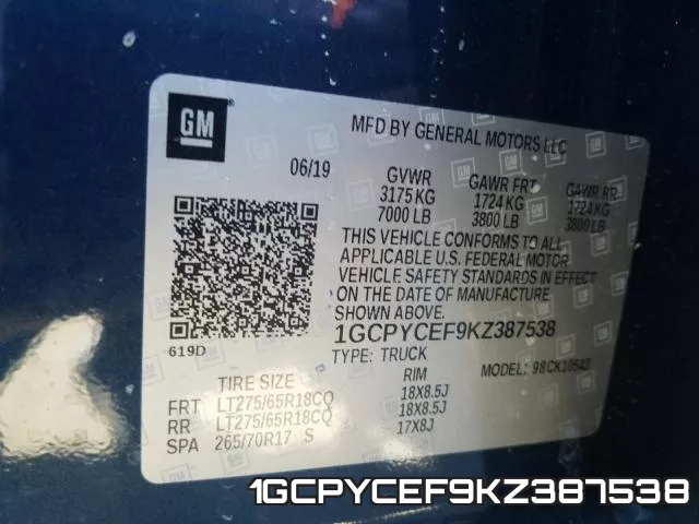 1GCPYCEF9KZ387538 фото 2