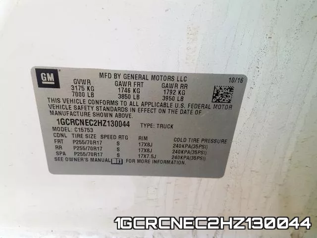 1GCRCNEC2HZ130044 фото 2