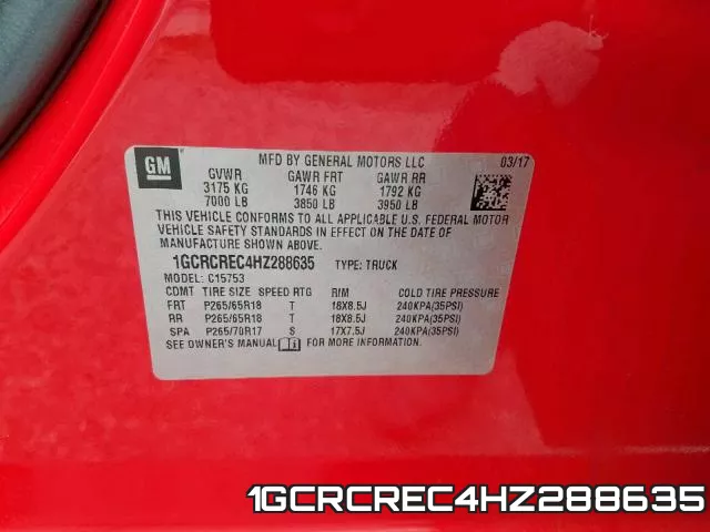 1GCRCREC4HZ288635 фото 2