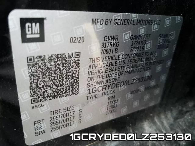 1GCRYDED0LZ253130 фото 2