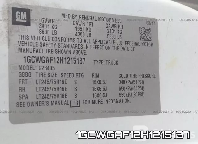 1GCWGAF12H1215137 фото 10