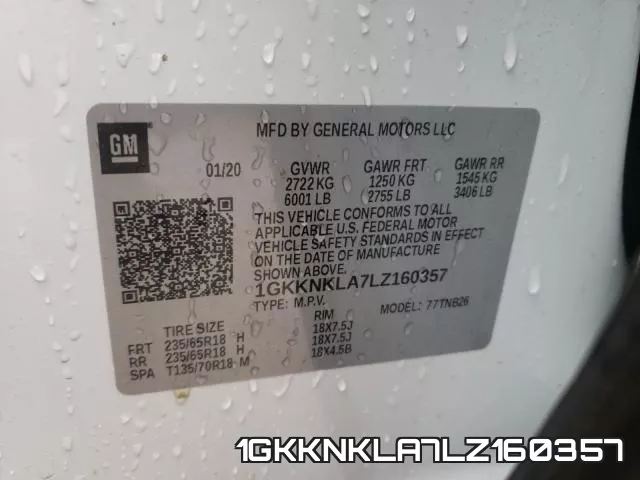 1GKKNKLA7LZ160357 фото 2