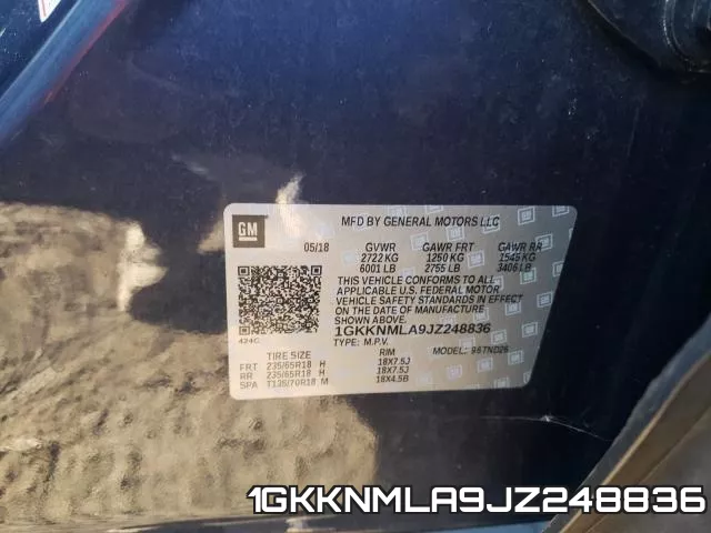 1GKKNMLA9JZ248836 фото 2