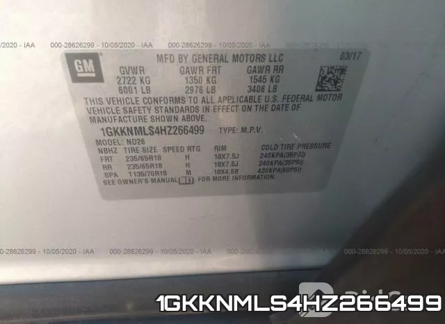 1GKKNMLS4HZ266499 фото 10
