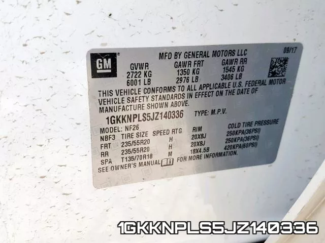 1GKKNPLS5JZ140336 фото 2
