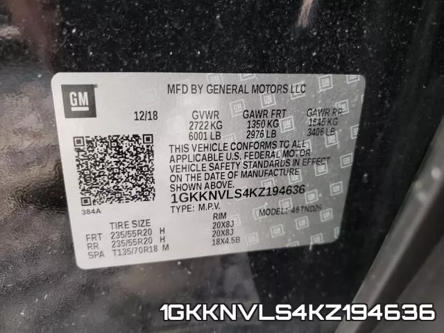 1GKKNVLS4KZ194636 фото 2