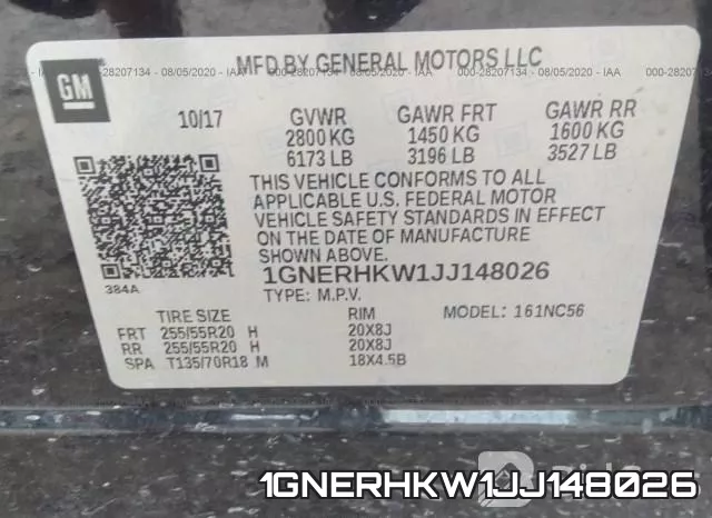 1GNERHKW1JJ148026 фото 10