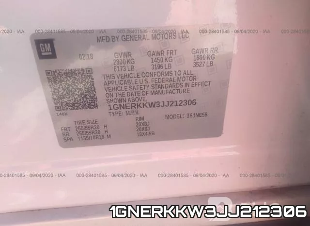 1GNERKKW3JJ212306 фото 10