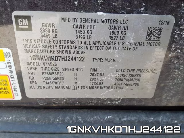 1GNKVHKD7HJ244122 фото 2