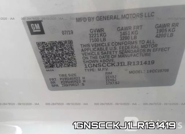 1GNSCCKJ1LR131419 фото 10