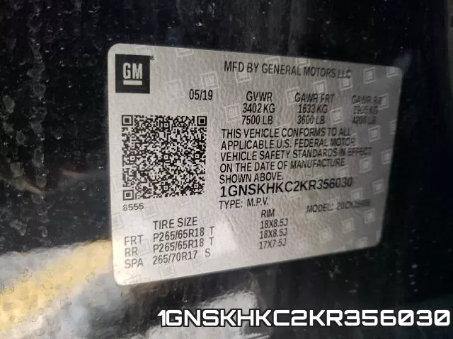 1GNSKHKC2KR356030 фото 2
