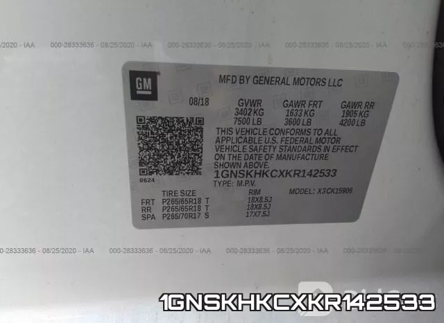 1GNSKHKCXKR142533 фото 9