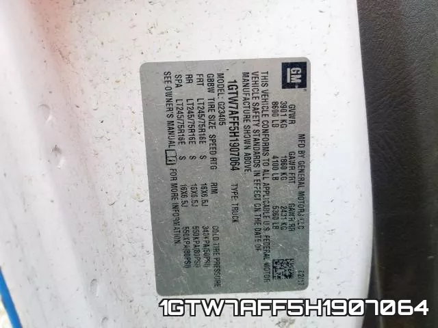 1GTW7AFF5H1907064 фото 2