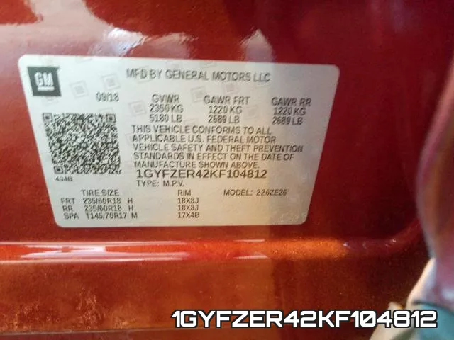 1GYFZER42KF104812 фото 2