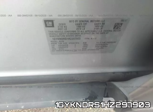 1GYKNDRS1HZ297903 фото 10
