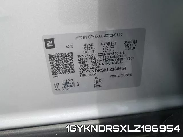 1GYKNDRSXLZ186954 фото 2