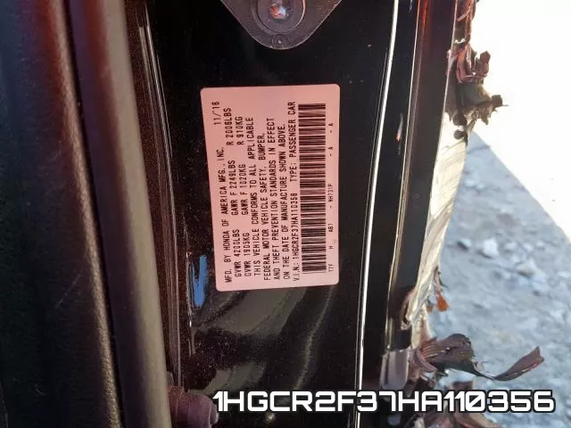 1HGCR2F37HA110356 фото 2
