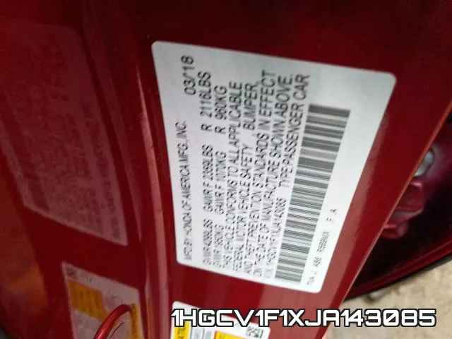 1HGCV1F1XJA143085 фото 2