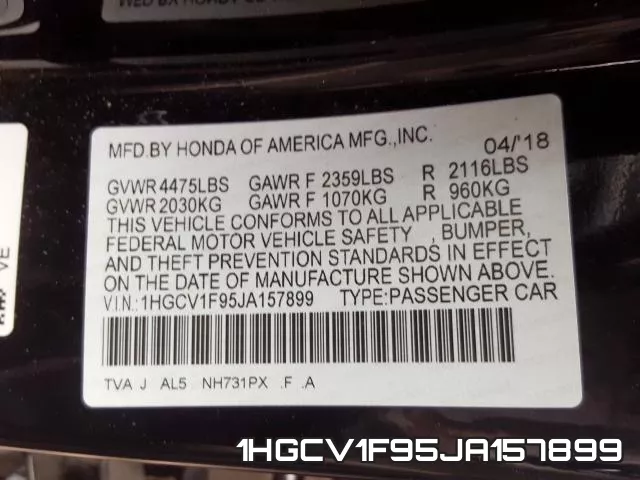 1HGCV1F95JA157899 фото 2