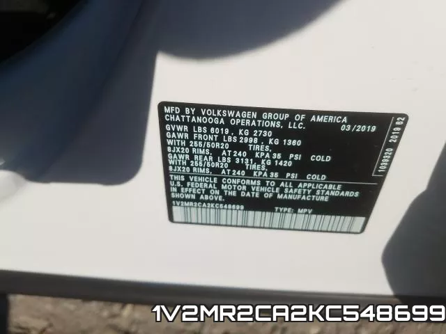 1V2MR2CA2KC548699 фото 2