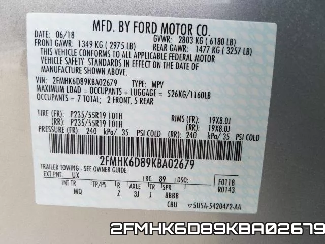 2FMHK6D89KBA02679 фото 2