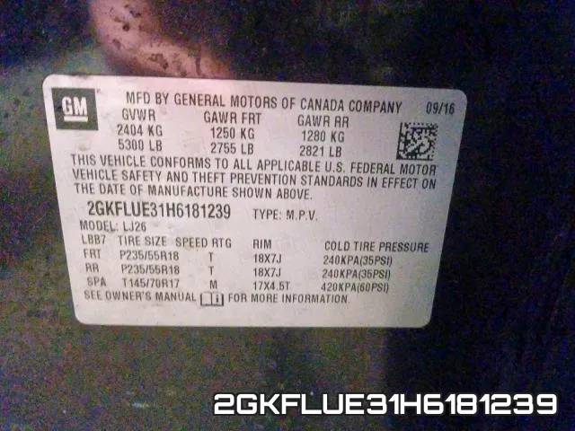 2GKFLUE31H6181239 фото 2