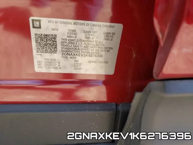 2GNAXKEV1K6276396 фото 2