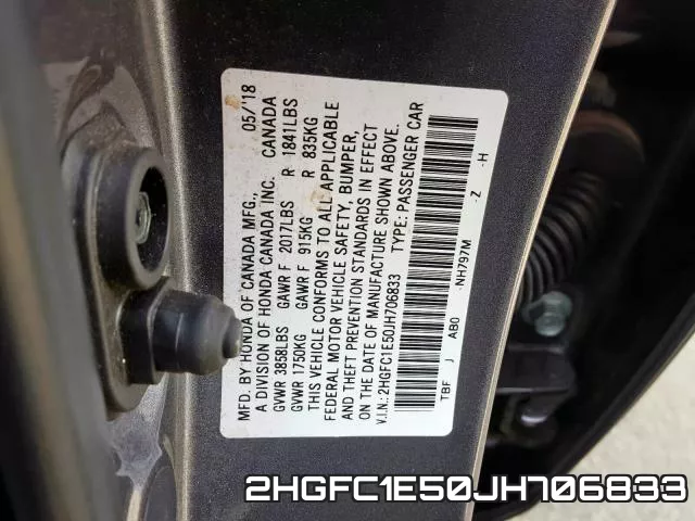2HGFC1E50JH706833 фото 2