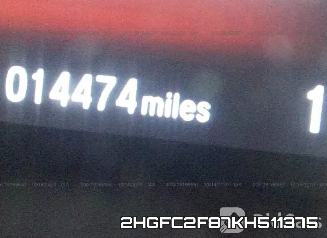 2HGFC2F87KH511375 фото 8