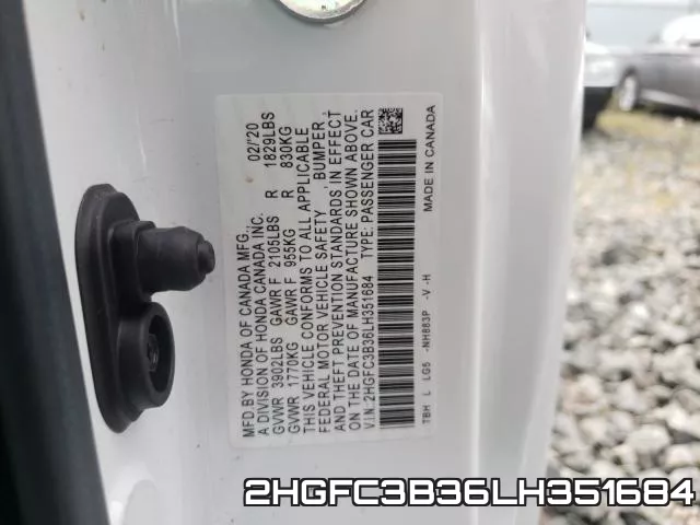 2HGFC3B36LH351684 фото 2