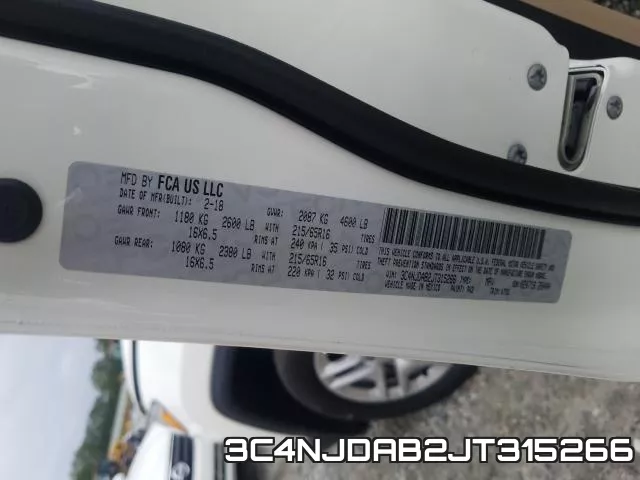 3C4NJDAB2JT315266 фото 2