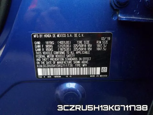 3CZRU5H13KG711738 фото 2
