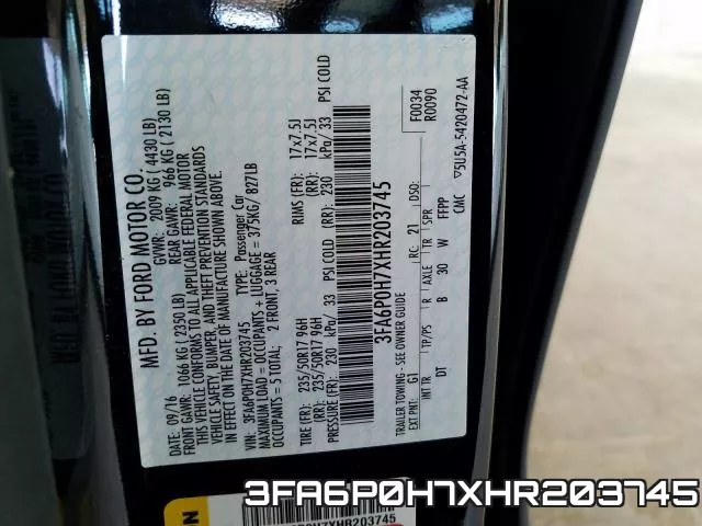 3FA6P0H7XHR203745 фото 2
