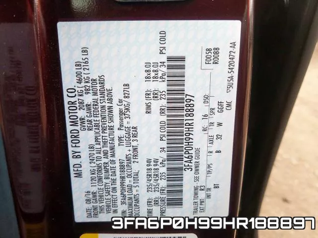 3FA6P0H99HR188897 фото 2
