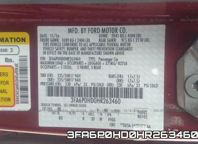 3FA6P0HD0HR263460 фото 10