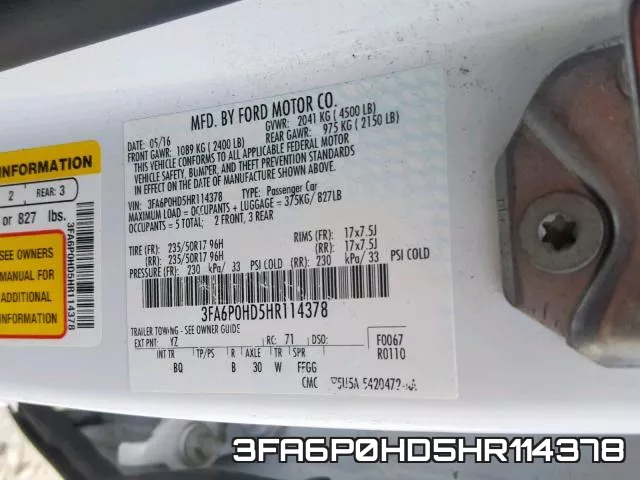 3FA6P0HD5HR114378 фото 2
