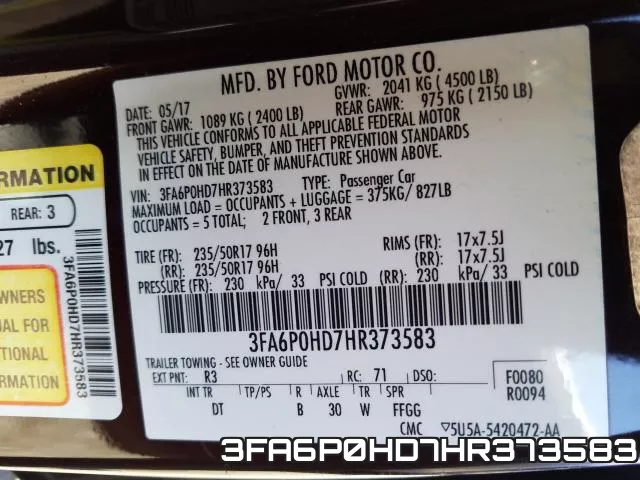 3FA6P0HD7HR373583 фото 2