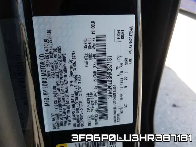 3FA6P0LU3HR387181 фото 2