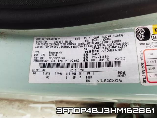 3FADP4BJ3HM162861 фото 2