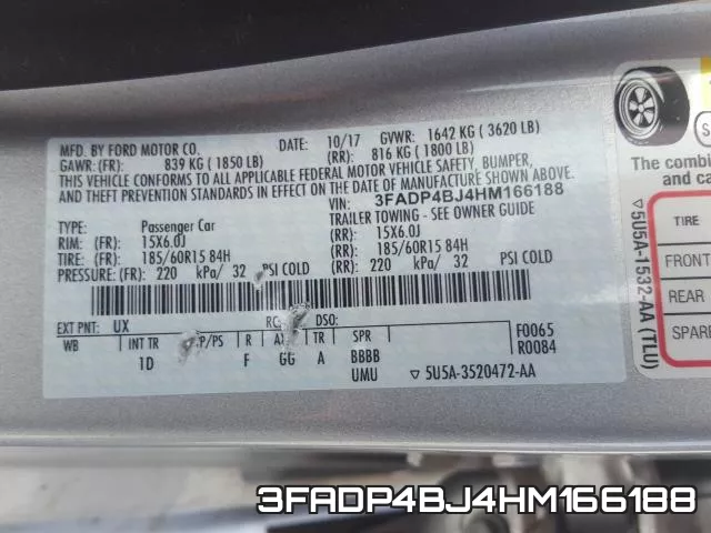 3FADP4BJ4HM166188 фото 2