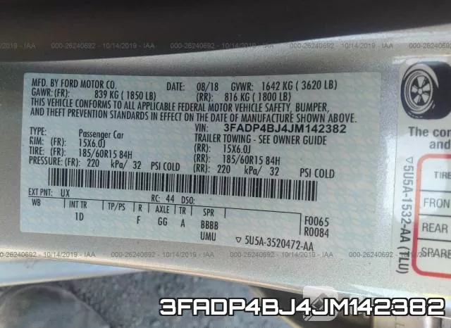 3FADP4BJ4JM142382 фото 9