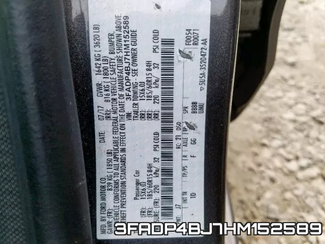 3FADP4BJ7HM152589 фото 2