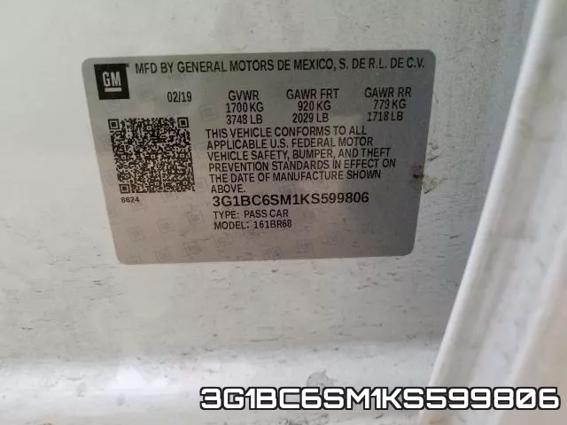 3G1BC6SM1KS599806 фото 2