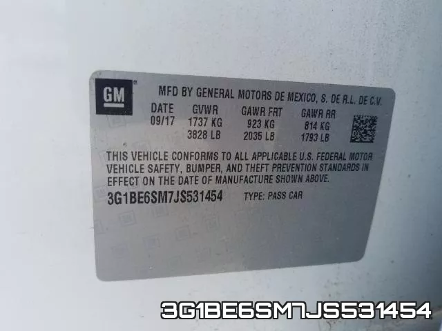 3G1BE6SM7JS531454 фото 2